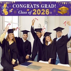 2026 Graduation Decorations Congrats Grad Class of 2026 Purple and Gold