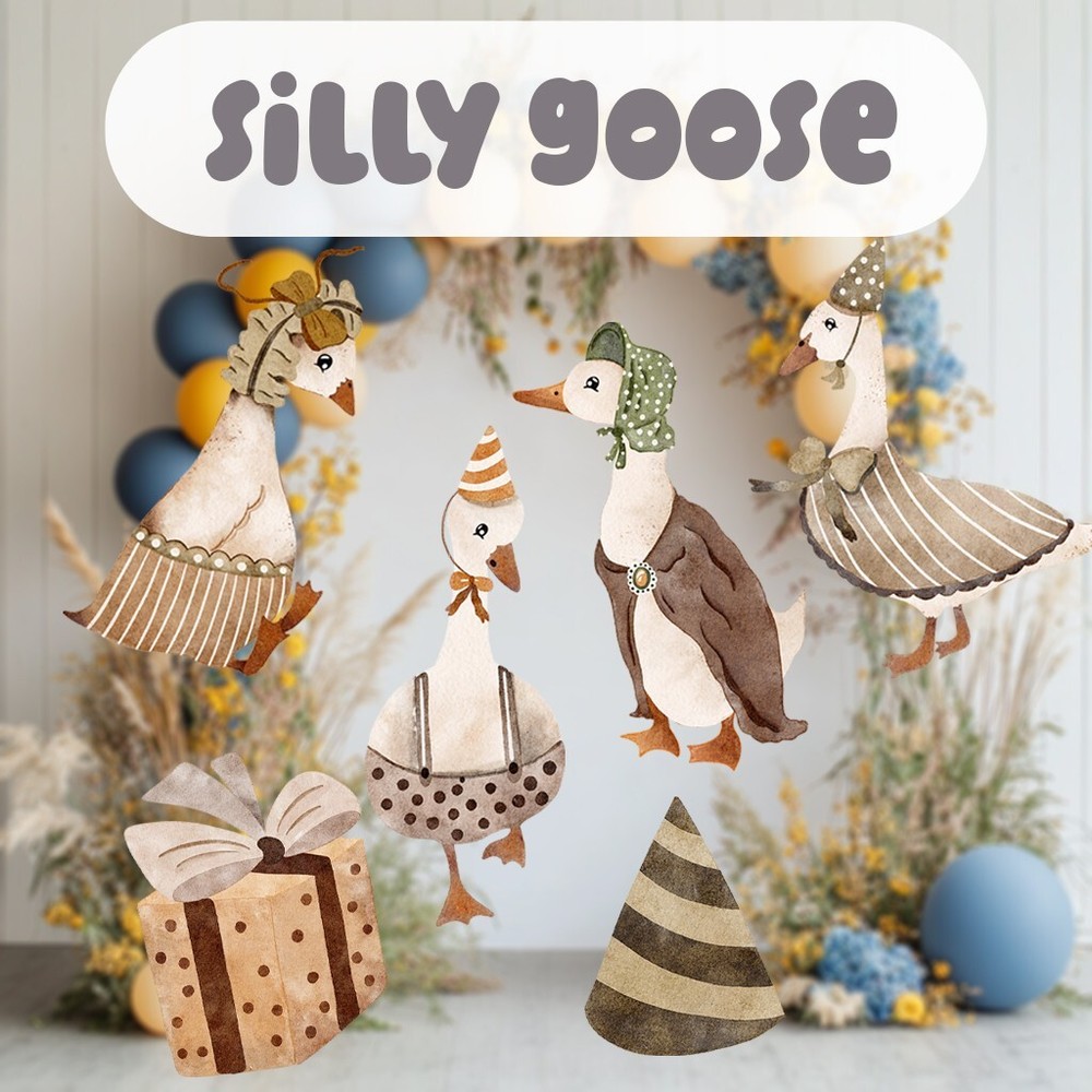 Silly Goose Baby Shower, One Silly Goose Cutouts, Goose Birthday Party Decor