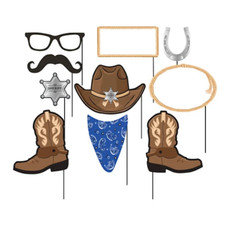 Blue Bandana Cowboy Theme Party Props (10 Piece), Multi Sizes, Multicolor NEW