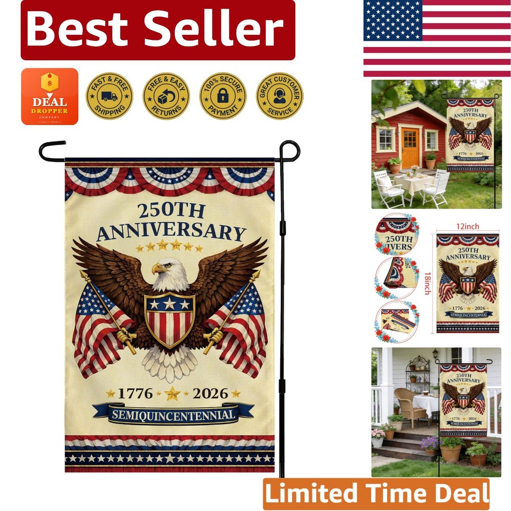 Weather-Resistant 250th Anniversary Flag – Perfect for 4th of July, 12×18