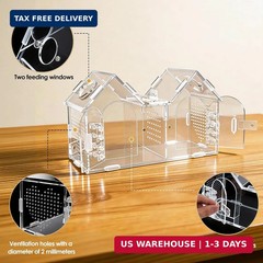 Jumping Spider Enclosure, Acrylic Terrarium with Partition Divider (1-2 Compartm