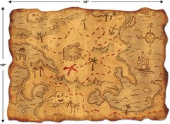 Plastic Treasure Map Party Accessory 1 count 1/Pkg