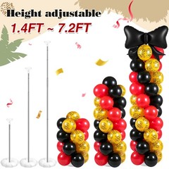 2 Sets 165 Pcs Cheetah Print Cherry Balloon Column Kit with Red Black Leopard…