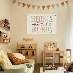 Playroom Wall Decor,Siblings Make The Best Friends Banner