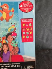 Pokemon Backdrop Scene Setter With 12 Props Party Fun Kit Pikachu Birthday 27×40