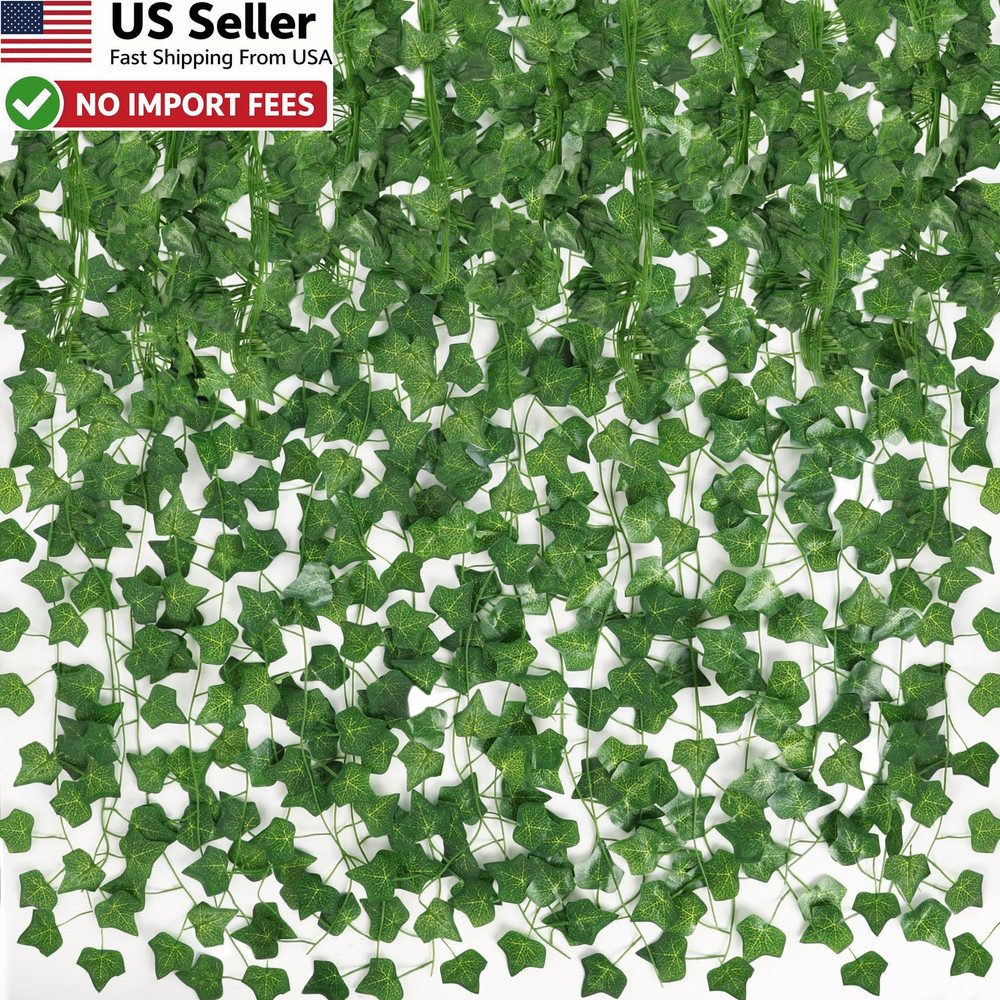 CEWOR Fake Ivy 12Pcs Artificial Vines Greenery Garland Wall Room Decor FROM USA
