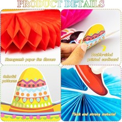 12pcs Fiesta Mexican Party Table Decoration Centerpiece – 8” Paper 5 Cinco De