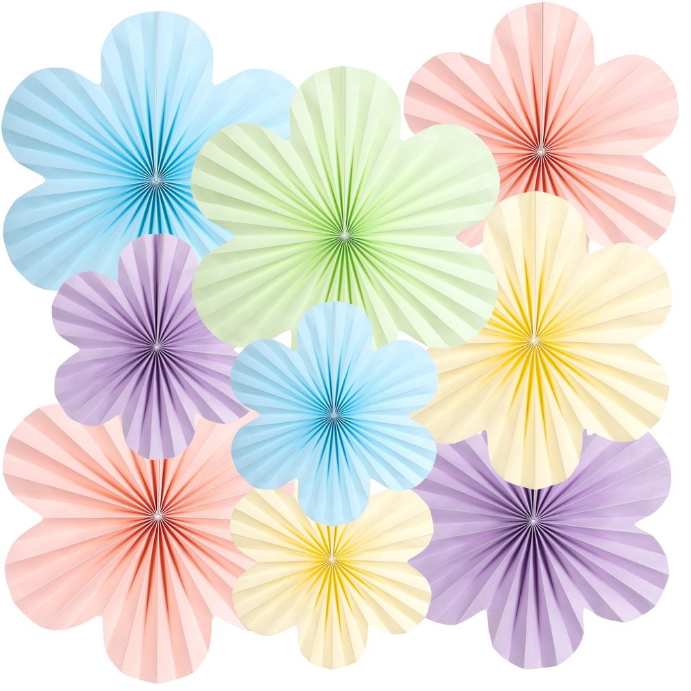 SUNBEAUTY Pastel Paper Flowers Decorations for Wall, Variety Pack,