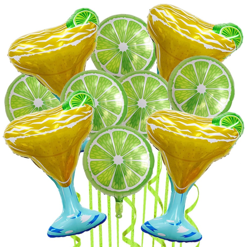 10Pcs Margarita Balloon Lime Fruit Balloons Lemon Mylar Balloons for Margs an…