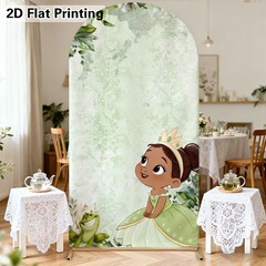 Princess Tiana Frog Arch Backdrop Cover Birthday Baby Shower Photo Background