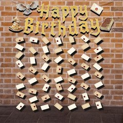 Magic Theme Happy Birthday Banner Wizard Vintage Letter Garlands Birthday