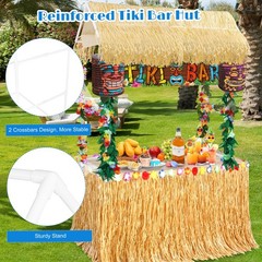 115 Pieces Hawaii Tiki Bar Kit Include 53 x 21.7 x 55 Inch Large Hawaiian Bar…