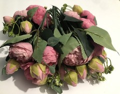 Fake Artificial Pink Roses & Stems Flowers Baby Shower Party Wedding EB1D24