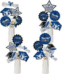 1 PCS Navy Blue Silver Black Class Of 2026 Graduation Table Centerpieces