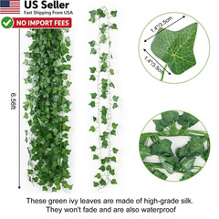 CEWOR Fake Ivy 12Pcs Artificial Vines Greenery Garland Wall Room Decor FROM USA