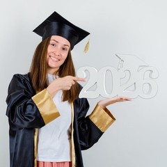 Class of 2026 Decorations Wood Centerpieces 13x7inch Double-sided Hollow Design