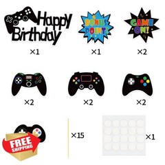 Adecortalk 12pc Game Cupcake Toppers Video Game Party