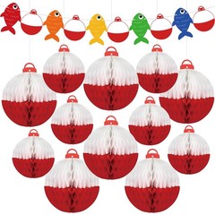 13PCS Gone Fishing Party Decorations for Ofishally Birthday, Bobber Paper Han…