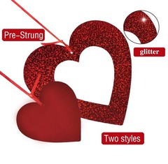 40 PCS Valentines Day Decorations Glitter Red Heart Hanging Swirls Ceiling