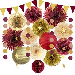 Maroon Gold Graduation Decorations 2026 Burgundy and Gold Party Decorations P…