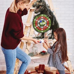 NEW Dinosaur Themed Toss Game Banner with 12 Sticky Balls 30” Dino Dart Board