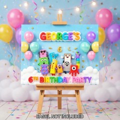 Personalised Printed Number Blocks Birthday Foam Board Event Welcome Sign A3