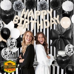Adorely Black Bow Birthday Decorations