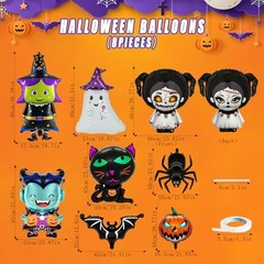 38 Inch Halloween Ghost Foil Mylar Balloons Bat Spider Scary Pumpkin Witch
