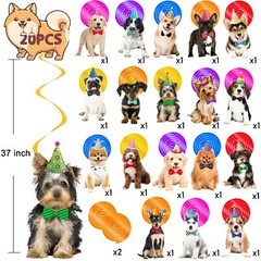 Dog Hanging Swirls Decorations Dog Themed Birthday Party Supplies 20pcs Puppy…