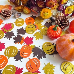200 PCS Fall Confetti Glitter Maple Leaf Shape Autumn Thanksgiving Table