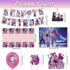 K Pop Demon Hunters Party Supplies Set – 50 PCS Birthday Decorations