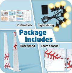 Baseball Marquee Number 6 Decor: 3ft Light Up Party Theme