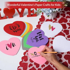 72 Pcs 6 Inch Large Heart Paper Cutouts, Double Sided Heart Shape Paper Decorati