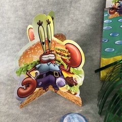 SpongeBob SquarePants 3 pc Table Decorating Kit Birthday Hamburger Party Set New
