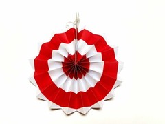 12 Red White Blue Paper Hanging Fans Decoration Wedding Events Party Baby Shower