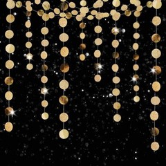 6 Pcs Glitter Champagne Gold Paper Circle 6 Count (Pack of 1),