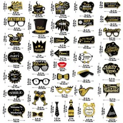Retirement Party Photo Booth Props Kit – 37pcs Photo Props 1 Frame Glitter Re…