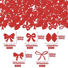 Red Glitter Bow Knot Tying The Knot Theme Table Confetti Scatter 200PK