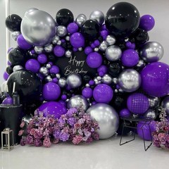 Awenztech 122pcs Dark Purple Balloons, 18 12 10 5 inch Purple Balloons Differ…