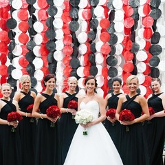 192Ft Red Black White Party Decorations Big Circle Dots Backdrop Streamer Gar…