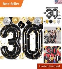 30th Birthday Decorations for Him, 40 inch 30 Balloon Numbers, 18 pcs 12 inch…