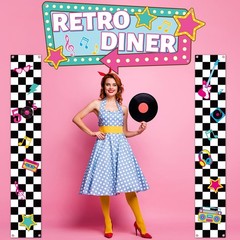 3Pcs 50s Retro Diner Door Banner Back to 50’s Theme Door Decorations 1950s Mu…