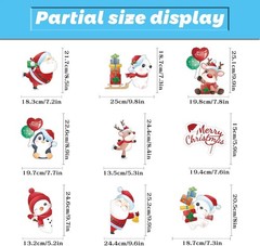 168 Pcs Christmas Window Decorations – Merry Clings White