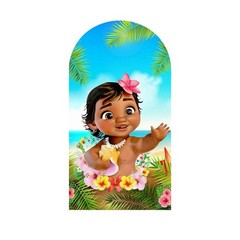 Moana Arch Backdrop Cover Girls Birthday Party Photo Background Prop