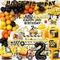 Construction 2nd Party Supplies Boy Dump Truck Digger Zone 2nd Decorations in…