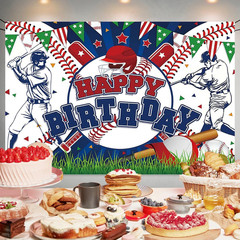 Baseball Birthday Party Backdrop Baseball Themed Happy Birthday Banner Photograp