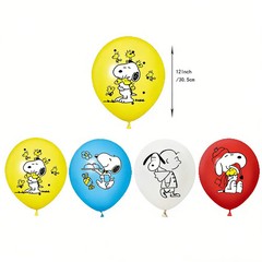Snoopy Theme Birthday Party Decoration – Set Balloon, Banner, Cake Toppers