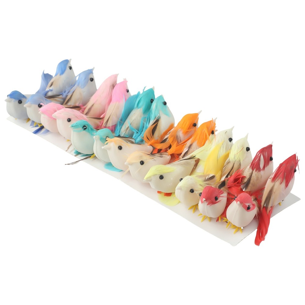 Simulation Feather Bird Home Garden Decor Ornament Artificial Birds Set