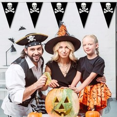 52.5 Ft Pirate Banner, Pirate Party Decorations Birthday Halloween Black