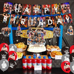 Wrestling Birthday Decorations,Wrestling Boxing Match Party Supplies Include Hap